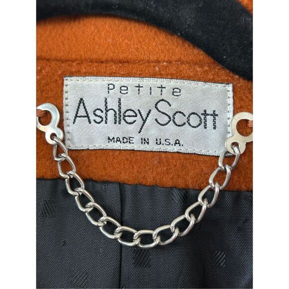 Vintage Ashley Scott Trench Coat Double Breasted Pure Wool Brown Women’s Size XS - Picture 5 of 6